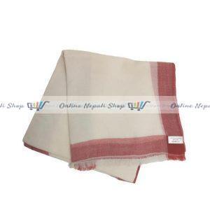 A set of Cream Color Cashmere Pashmina - with Thick Red Border