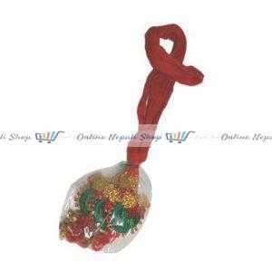 1 set of Dhago with Green Ending and Red Beads(Red Color)