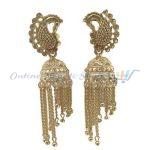 A pair of Earrings - Peacock and Cage(Golden Color)