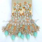 A pair of Earrings - Mint & Orange