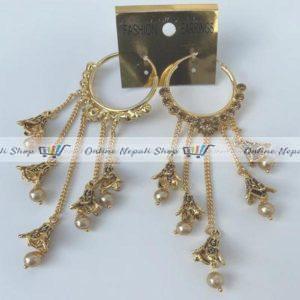A pair of Earrings - Round with Jhumka