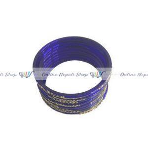 1 set of Glass Bangle(Blue Color)