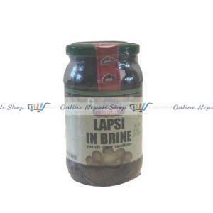 A packet of Lapsi ko Achar(Hog Pulm Pickle)