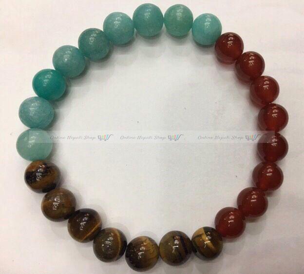 3 Stone Beads Unisex Bracelets