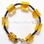 Adjustable Rubber String Carnelian Stone Bead Bracelet