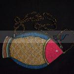 Fish Designed Crochet Glass Purse With Zipper & Strap