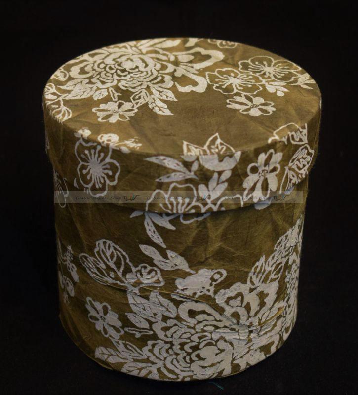 Floral Printed Cylindrical Paper Box