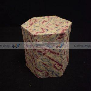 Hexagonal Printed Lokta Paper Box