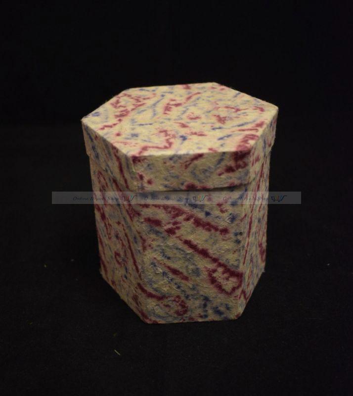 Hexagonal Printed Lokta Paper Box