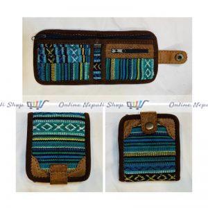 Multicolor Gheri Wallet With Leather Border