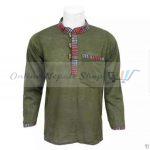 Handmade Cotton Kurta , Green Dying