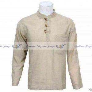 Handmade Cotton Kurta , Off White Dying