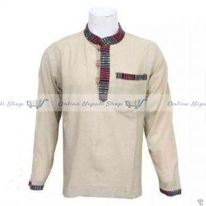 Handmade Cotton Kurta , Off White Dying