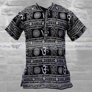 Handmade Cotton Sage Kurta , Black Dying