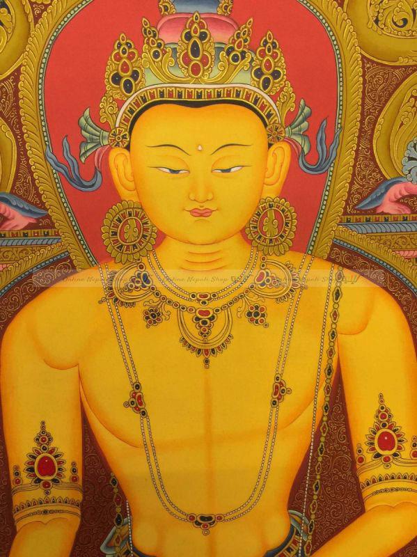 Newari Paubha of Ratnasambhava Buddha with 24k Gold - Image 2