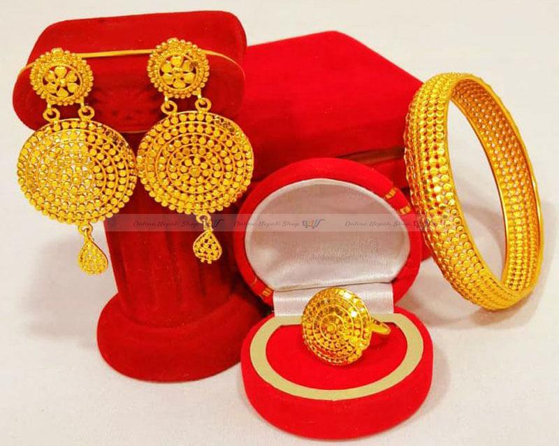 Set of Ram Leela Earring, Bangle and Ring