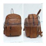 Small and Comfortable Brown Leather Backpack
