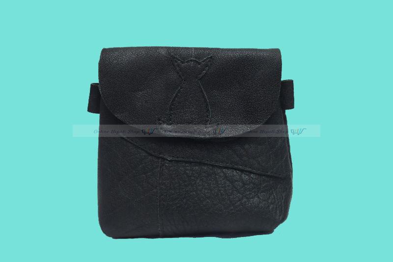Small & Portable Black Leather Bag