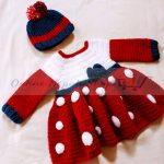 Baby Frock (Woolen) with Hat
