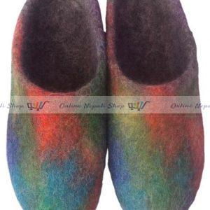 Woolen Unisex Multicolor Felted Shoes Slippers