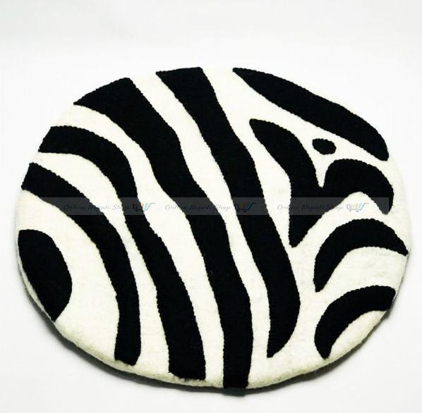 Zebra Design Round Mat Carpet