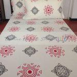 Black and Red Traditional Print Bedsheet