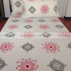 Black and Red Traditional Print Bedsheet