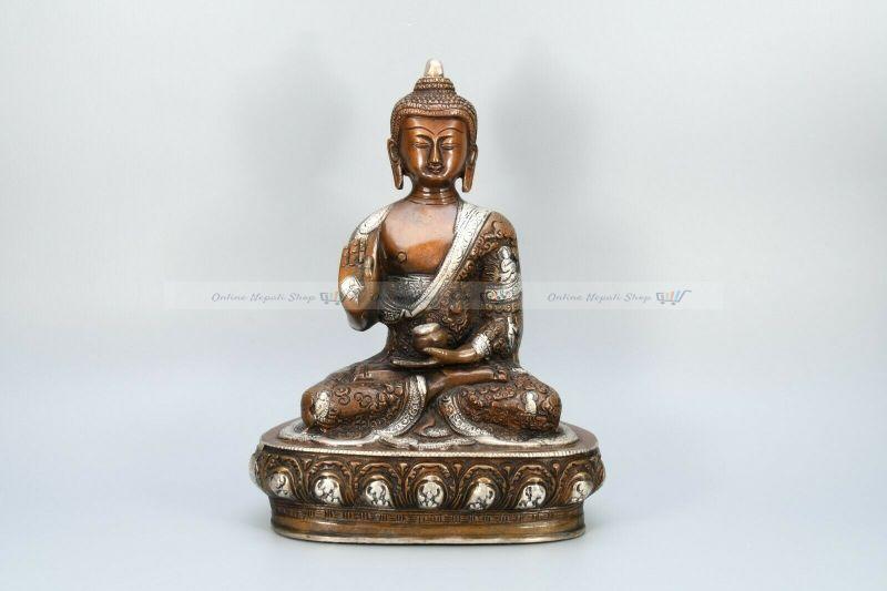 Brass Metal Oxidized Buddha Statue