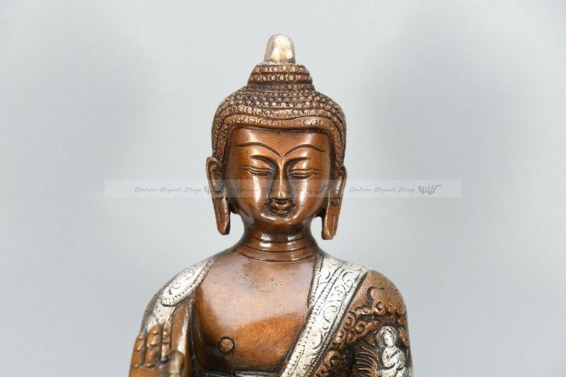 Brass Metal Oxidized Buddha Statue - Image 2