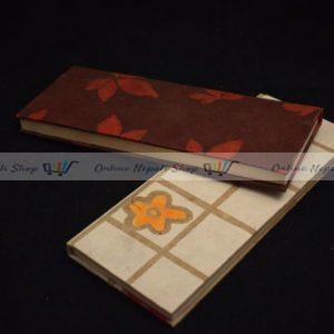 Floral Printed Lokta Paper Long Note Book