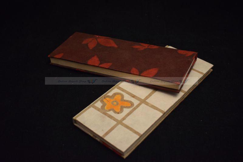 Floral Printed Lokta Paper Long Note Book