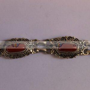 Handmade Coral Sterling Silver Bracelet