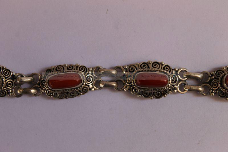 Handmade Coral Sterling Silver Bracelet