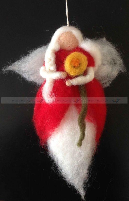 Handmade Woolen Felt Decoration Angel Doll - Image 2