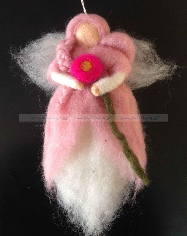 Handmade Woolen Felt Decoration Angel Doll - Image 3