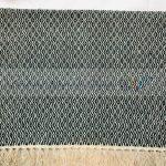 Cotton Linen Dining Mats with Patterned Design (Green & White)