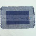 Cotton Linen Dining Mat (Blue & White)