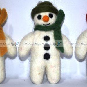 Woolen Christmas Designed Felted Snow Man Doll