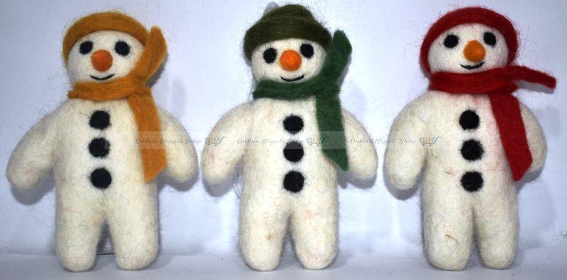 Woolen Christmas Designed Felted Snow Man Doll