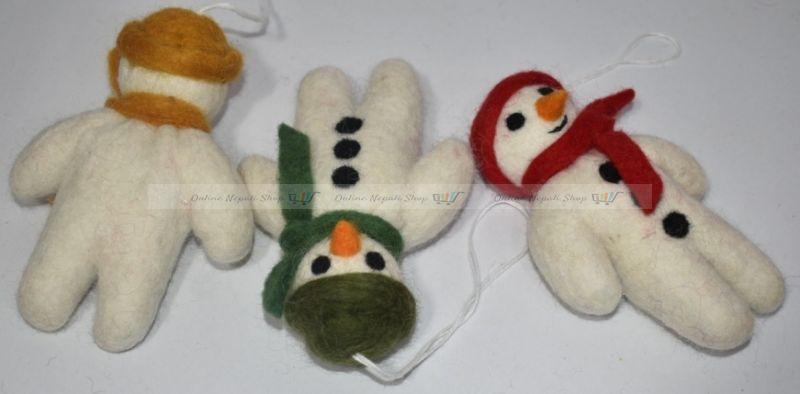 Woolen Christmas Designed Felted Snow Man Doll - Image 2