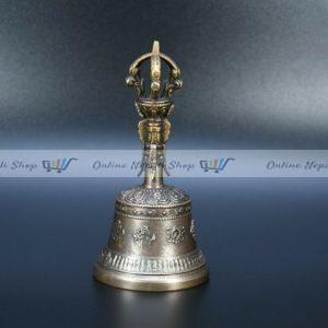 Symbol Carved Bronze Dorje Vajra Bell