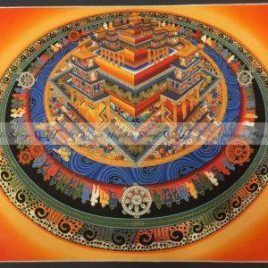 Tibetan Thangka of Palace Kalachakra Mandala