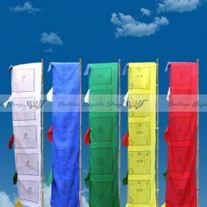 Vertical Tibetan Prayer Flags 5 Color Set