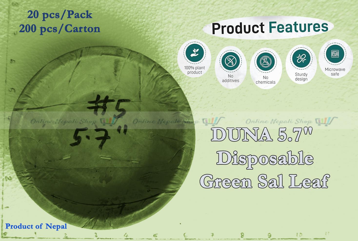 DUNA 5.7" Disposable Green Sal Leaf