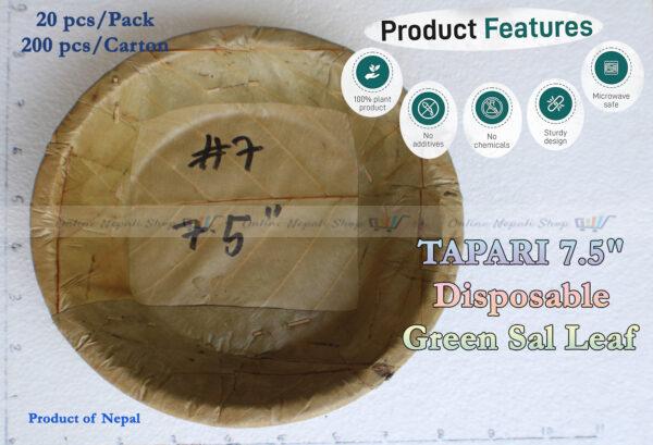 TAPARI 7.5″ Disposable Green Sal Leaf