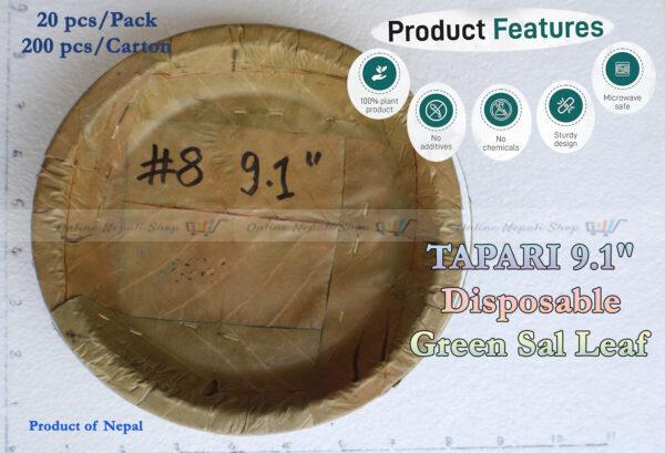 TAPARI 9.1″ Disposable Green Sal Leaf